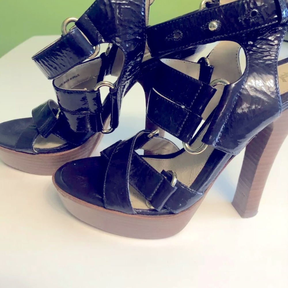 L.A.M.B GwenStefani Blue Patent Leather Sandal 6.5